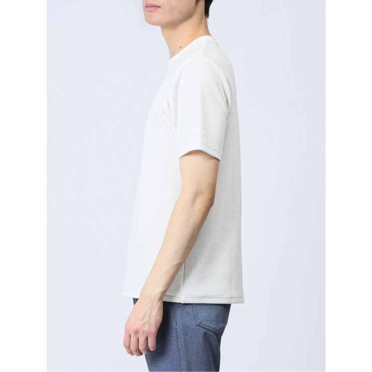 ふくれチェック クルーネック半袖Ｔシャツ | TAKA-Q MEN | 詳細画像7 