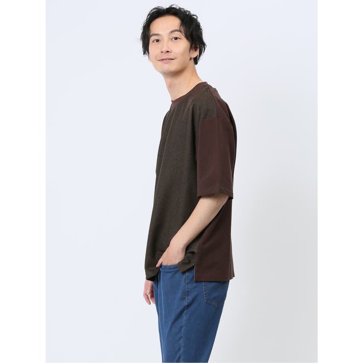 ドビーメッシュ切替 クルーネック半袖Tシャツ | TAKA-Q MEN | 詳細画像12 