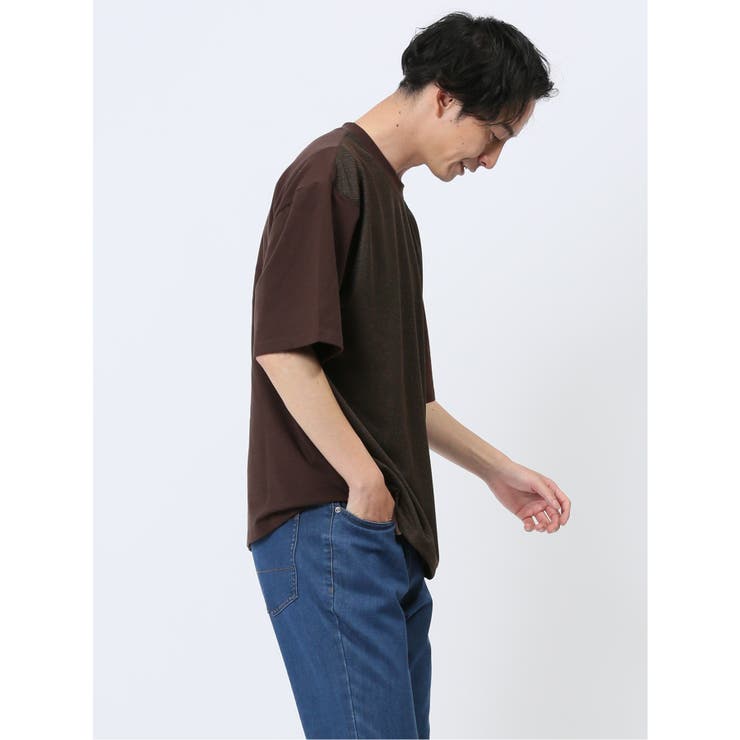ドビーメッシュ切替 クルーネック半袖Tシャツ | TAKA-Q MEN | 詳細画像14 