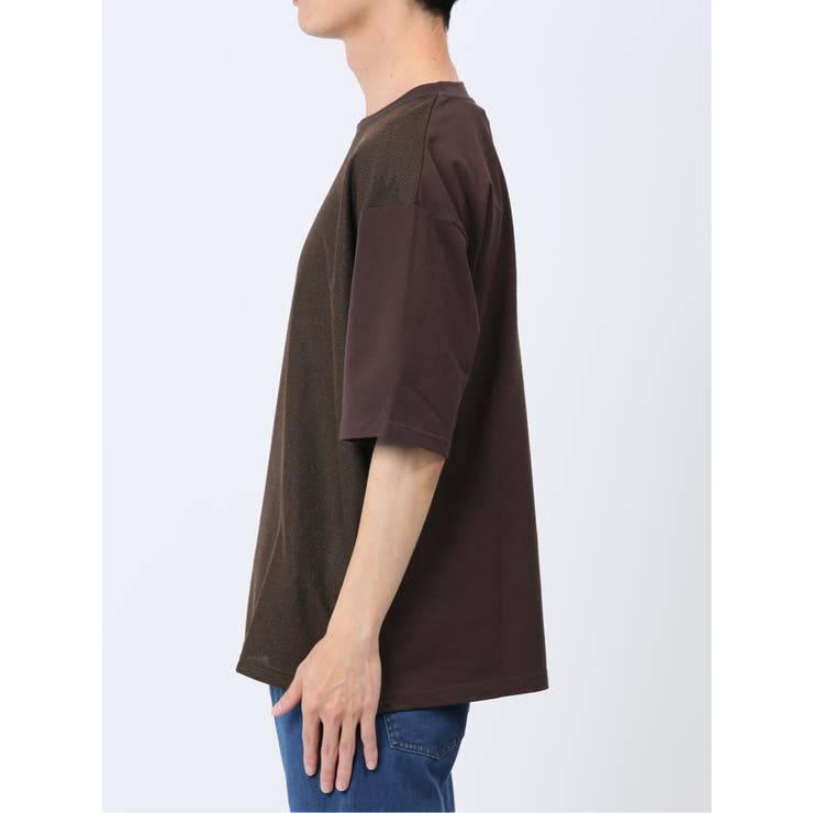 ドビーメッシュ切替 クルーネック半袖Tシャツ | TAKA-Q MEN | 詳細画像17 