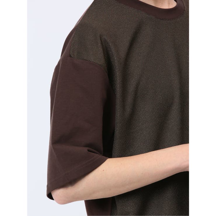ドビーメッシュ切替 クルーネック半袖Tシャツ | TAKA-Q MEN | 詳細画像20 