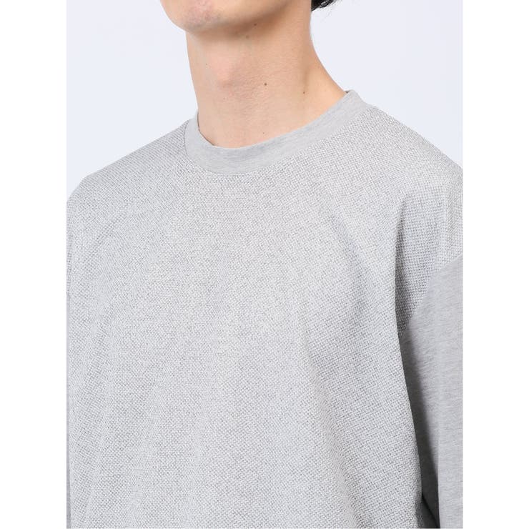 ドビーメッシュ切替 クルーネック半袖Tシャツ | TAKA-Q MEN | 詳細画像9 