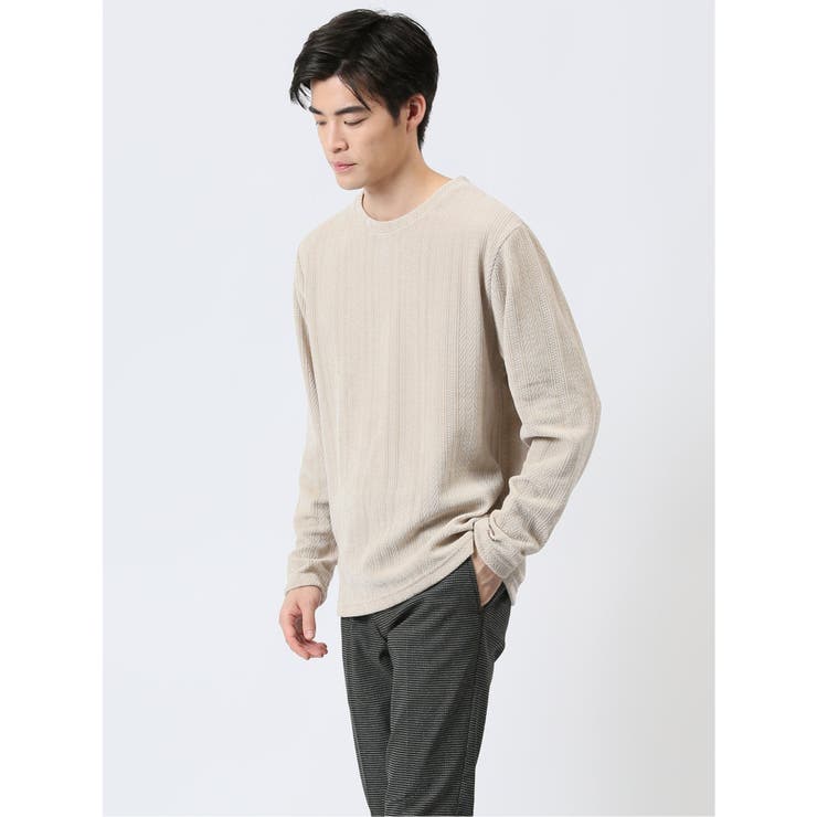 ジャガードモール クルーネック長袖Tシャツ | TAKA-Q MEN | 詳細画像2 