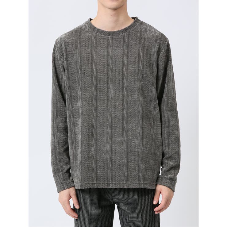 ジャガードモール クルーネック長袖Tシャツ | TAKA-Q MEN | 詳細画像30 