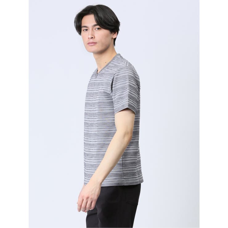 タックボーダー Vネック半袖Ｔシャツ | TAKA-Q MEN | 詳細画像21 