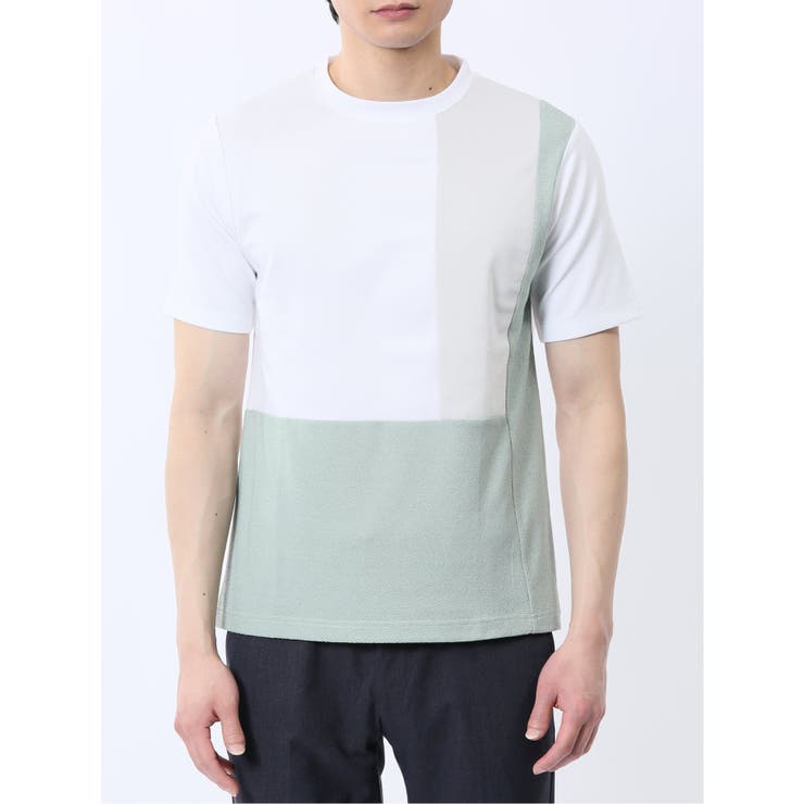 異素材切替 クルーネック半袖Tシャツ | TAKA-Q MEN | 詳細画像6 