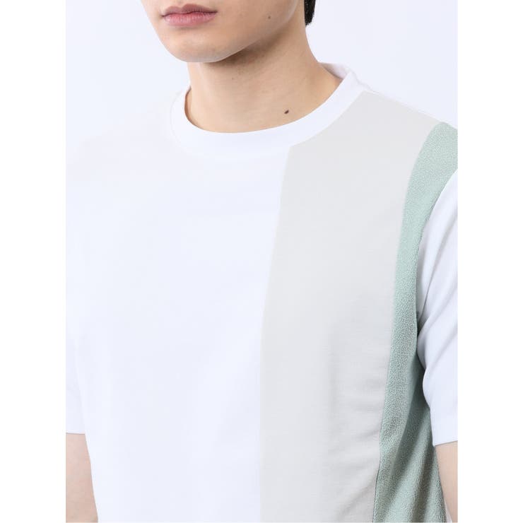 異素材切替 クルーネック半袖Tシャツ | TAKA-Q MEN | 詳細画像9 