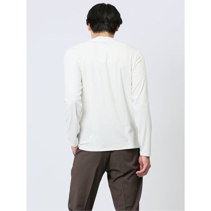 ケーブルジャガード クルーネック長袖Tシャツ | TAKA-Q MEN | 詳細画像14 