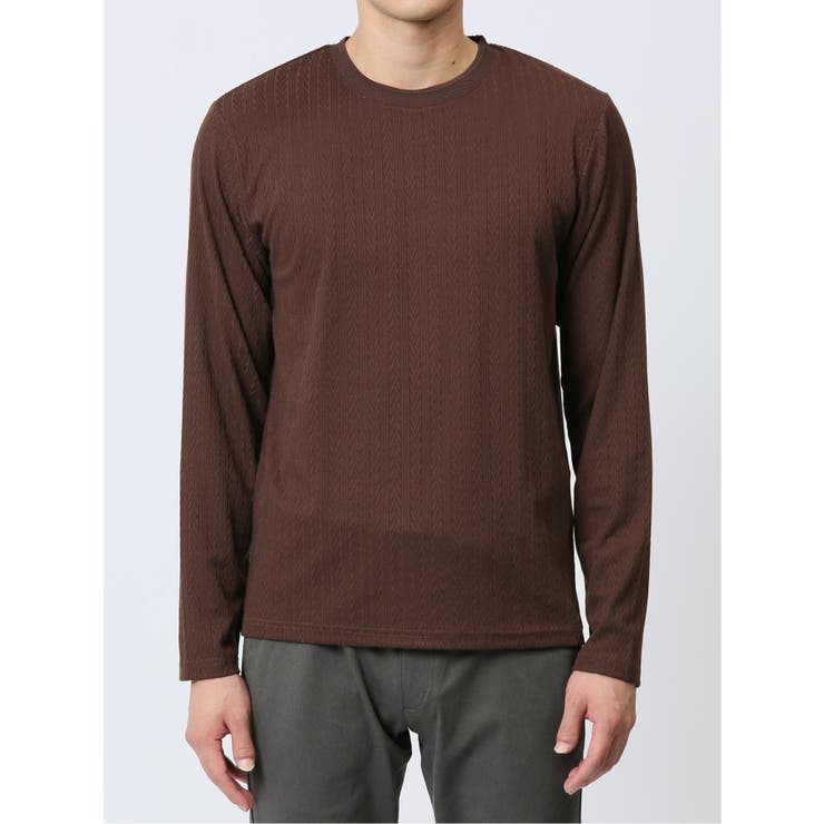 ケーブルジャガード クルーネック長袖Tシャツ | TAKA-Q MEN | 詳細画像5 