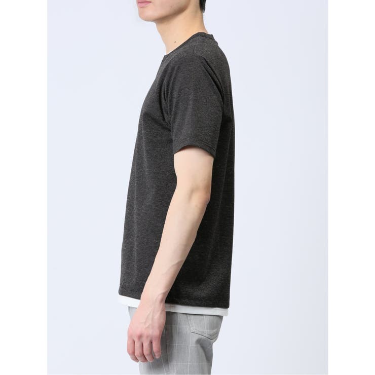 さまになる フェイクレイヤード キーネック半袖Tシャツ | TAKA-Q MEN | 詳細画像16 