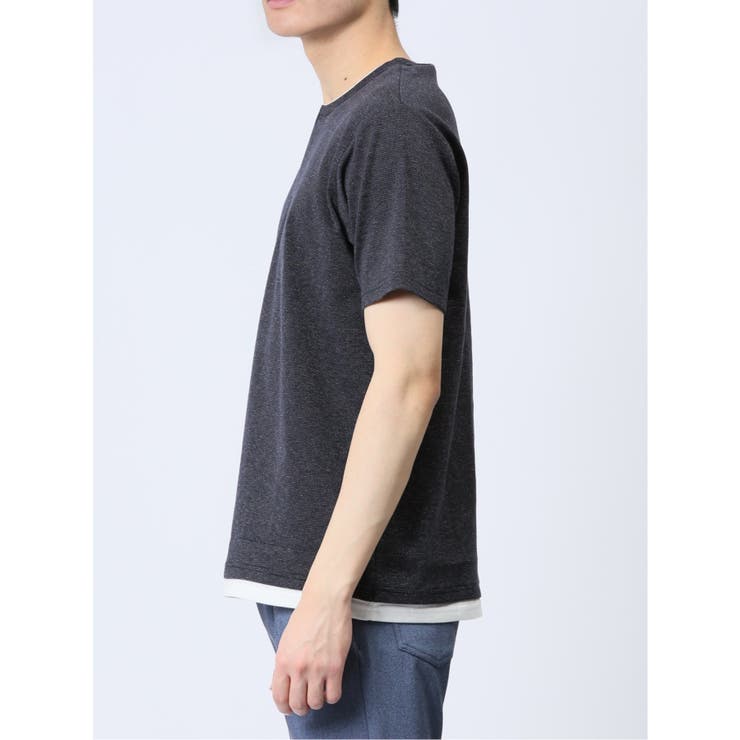 さまになる フェイクレイヤード キーネック半袖Tシャツ | TAKA-Q MEN | 詳細画像26 