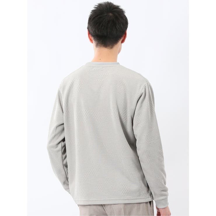 ランダムジャガード クルーネック長袖Tシャツ | TAKA-Q MEN | 詳細画像3 