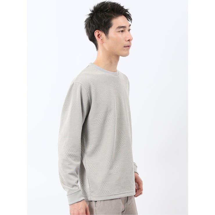 ランダムジャガード クルーネック長袖Tシャツ | TAKA-Q MEN | 詳細画像4 