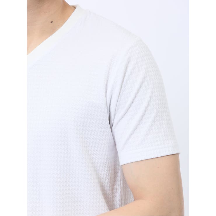 ふくれ千鳥ジャガード Vネック半袖Tシャツ | TAKA-Q MEN | 詳細画像10 