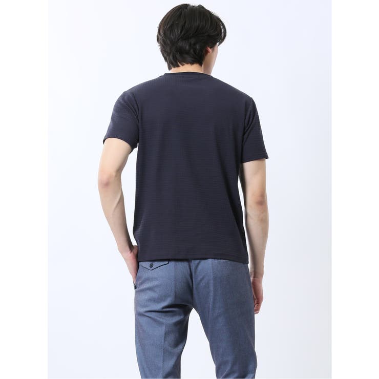ふくれ千鳥ジャガード Vネック半袖Tシャツ | TAKA-Q MEN | 詳細画像13 