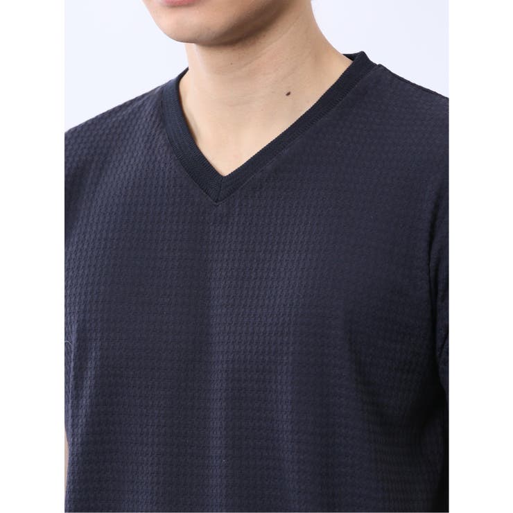 ふくれ千鳥ジャガード Vネック半袖Tシャツ | TAKA-Q MEN | 詳細画像19 