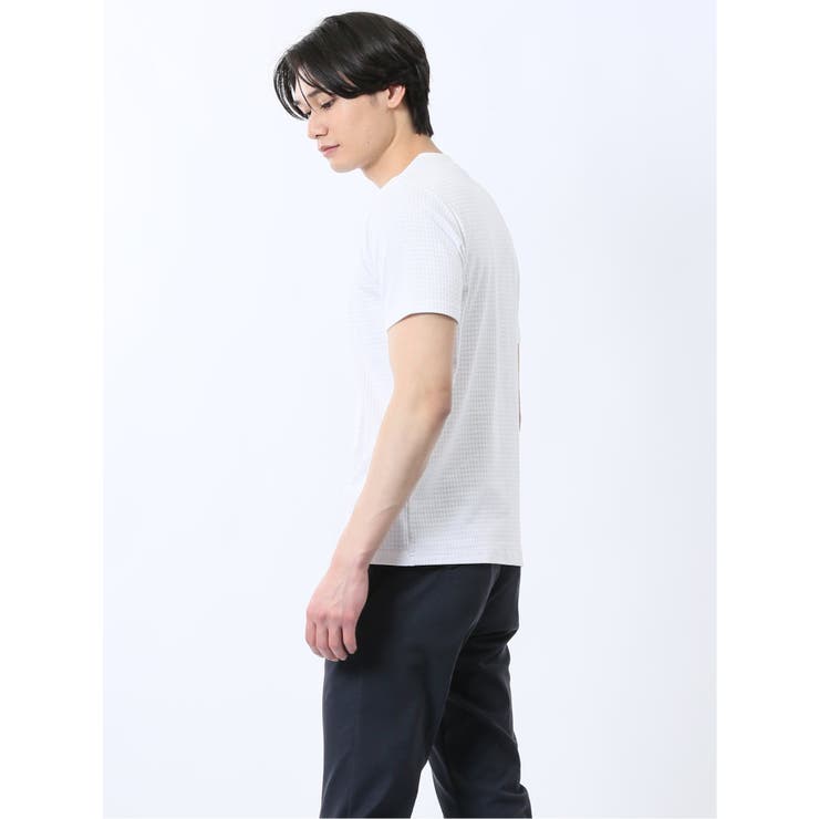 ふくれ千鳥ジャガード Vネック半袖Tシャツ | TAKA-Q MEN | 詳細画像2 