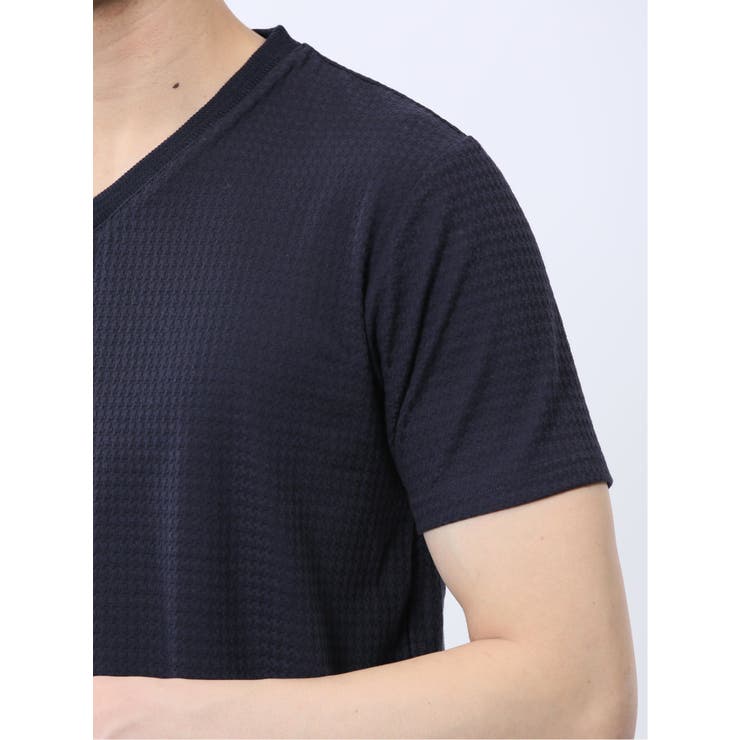 ふくれ千鳥ジャガード Vネック半袖Tシャツ | TAKA-Q MEN | 詳細画像20 
