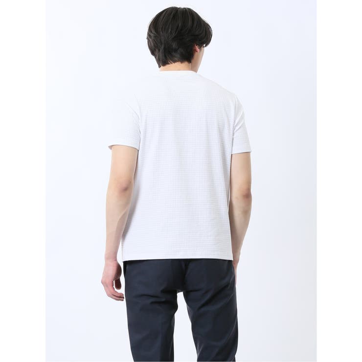 ふくれ千鳥ジャガード Vネック半袖Tシャツ | TAKA-Q MEN | 詳細画像3 