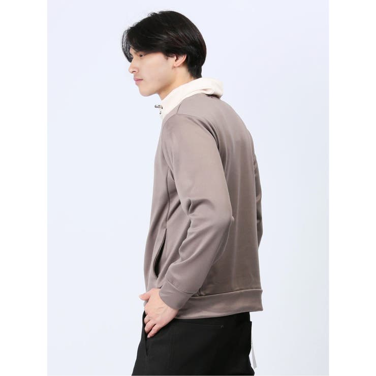 配色切替 裏シャギー クロスネック長袖プルオーバー | TAKA-Q MEN | 詳細画像26 