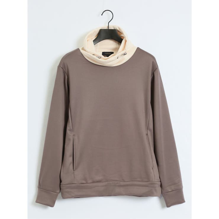 配色切替 裏シャギー クロスネック長袖プルオーバー | TAKA-Q MEN | 詳細画像34 