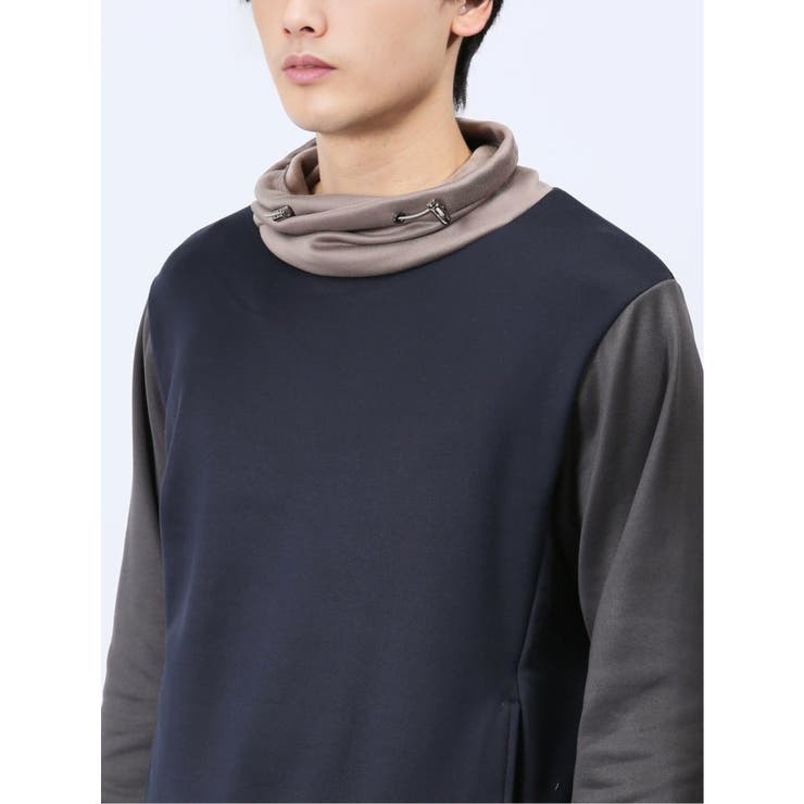 配色切替 裏シャギー クロスネック長袖プルオーバー | TAKA-Q MEN | 詳細画像43 