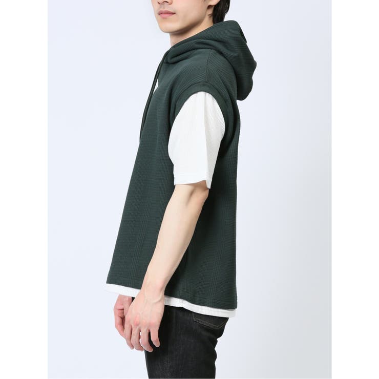 さまになる フェイクレイヤード 半袖プルパーカー | TAKA-Q MEN | 詳細画像10