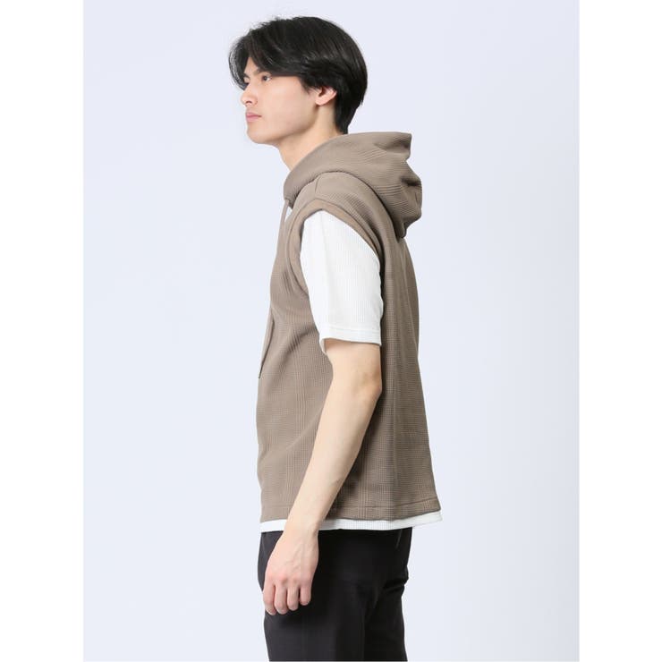 さまになる フェイクレイヤード 半袖プルパーカー | TAKA-Q MEN | 詳細画像15