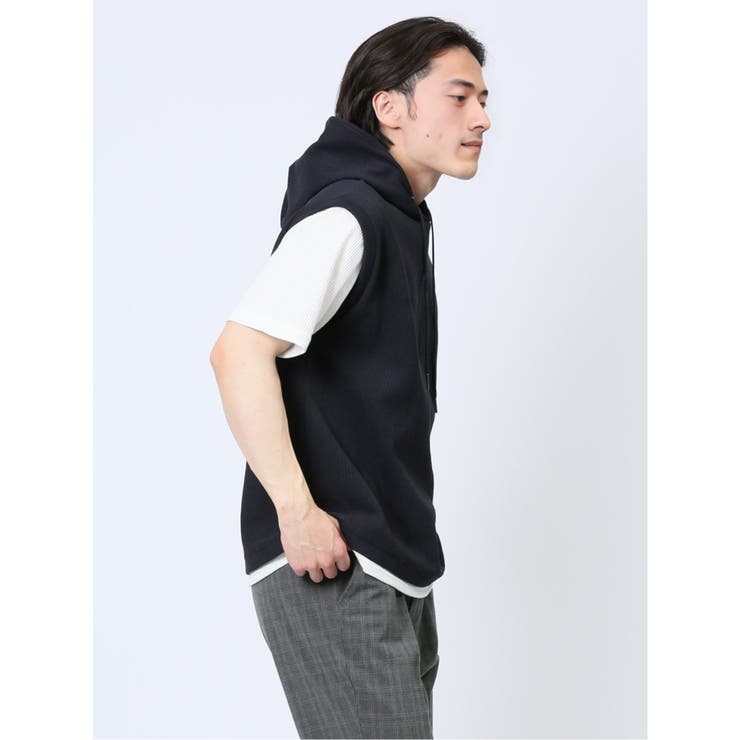 さまになる フェイクレイヤード 半袖プルパーカー | TAKA-Q MEN | 詳細画像27