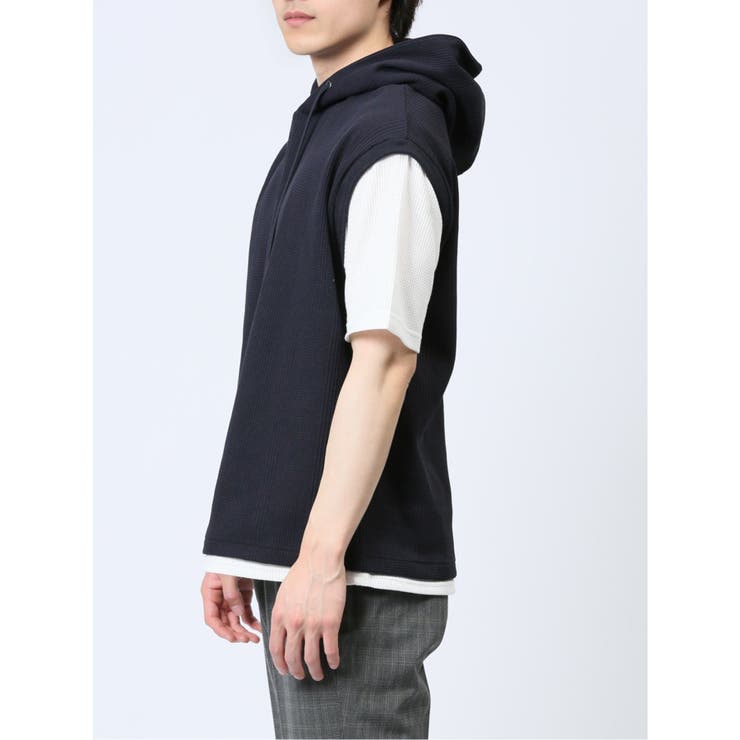 さまになる フェイクレイヤード 半袖プルパーカー | TAKA-Q MEN | 詳細画像29