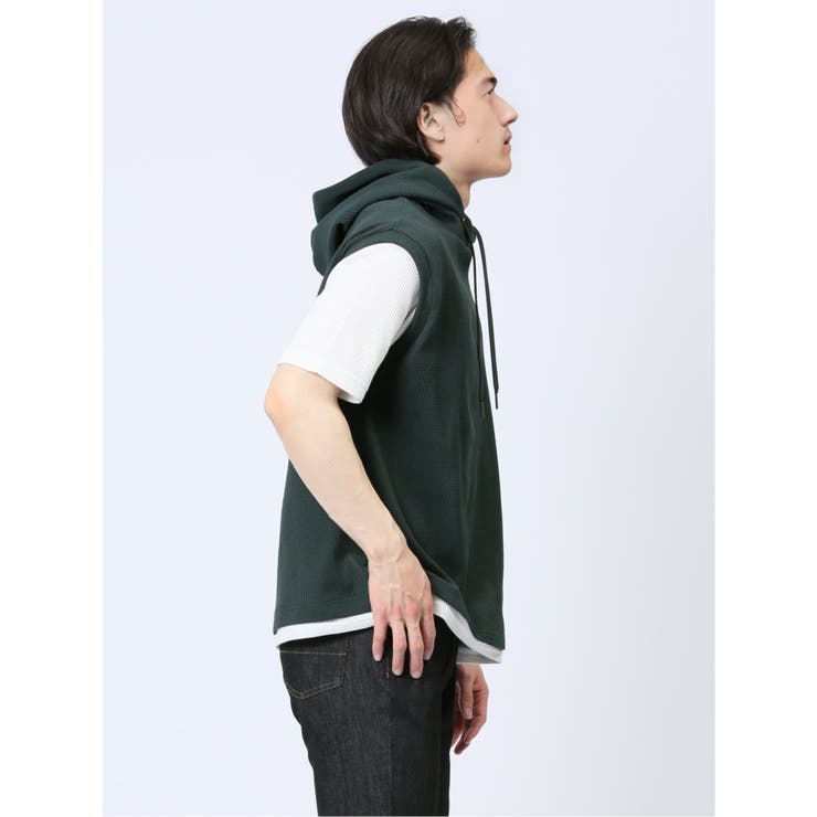 さまになる フェイクレイヤード 半袖プルパーカー | TAKA-Q MEN | 詳細画像7