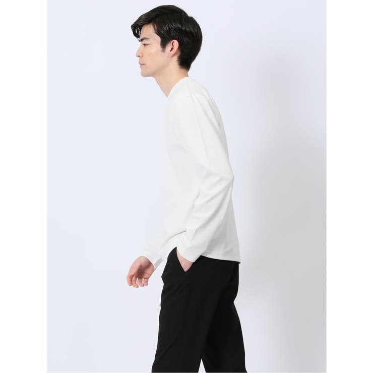 ふくれチェックジャガード クルーネック長袖Tシャツ | TAKA-Q MEN | 詳細画像2 