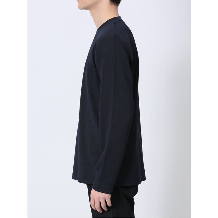 ふくれチェックジャガード クルーネック長袖Tシャツ | TAKA-Q MEN | 詳細画像27 
