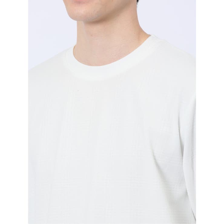ふくれチェックジャガード クルーネック長袖Tシャツ | TAKA-Q MEN | 詳細画像9 