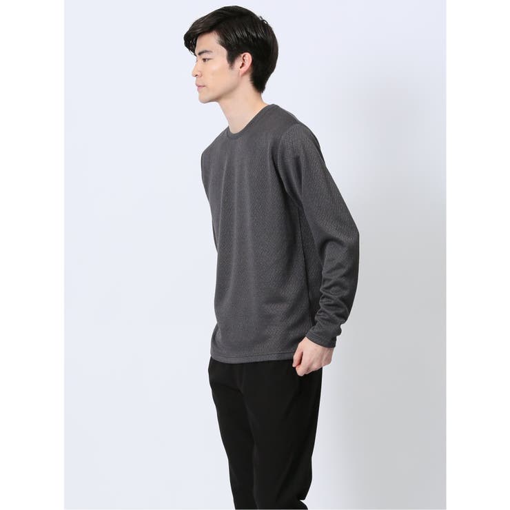 ジオメトリックジャガード クルーネック長袖Tシャツ | TAKA-Q MEN | 詳細画像12 