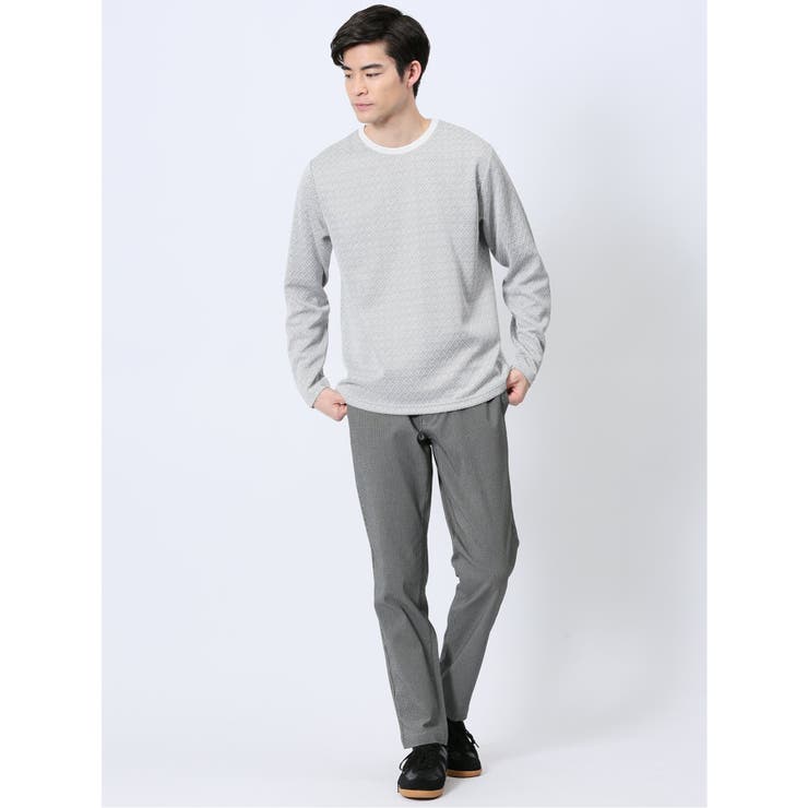 ジオメトリックジャガード クルーネック長袖Tシャツ | TAKA-Q MEN | 詳細画像5 