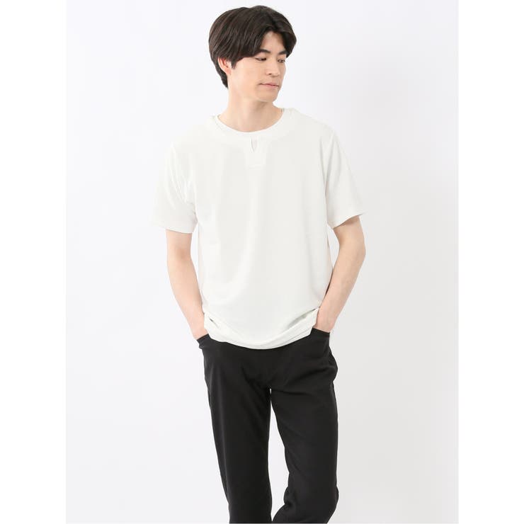 ドライワッフル キーネック半袖Tシャツ | TAKA-Q MEN | 詳細画像1 