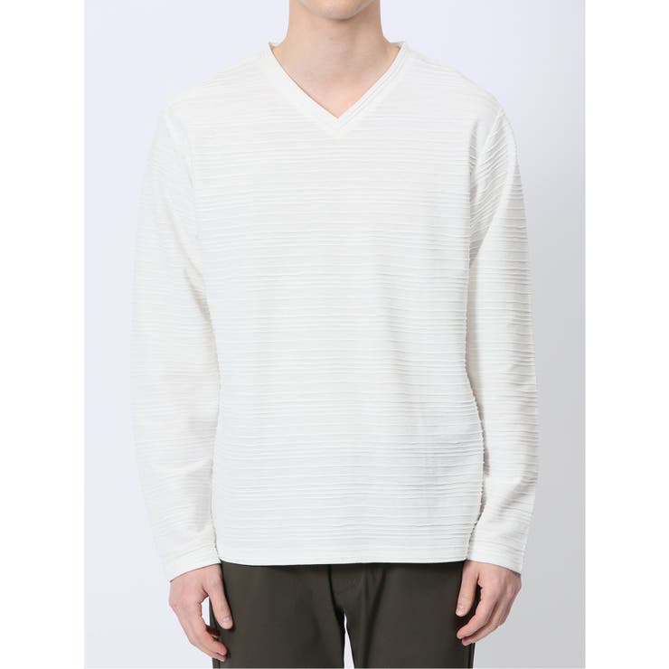 タックジャガード Vネック長袖Tシャツ | TAKA-Q MEN | 詳細画像6 