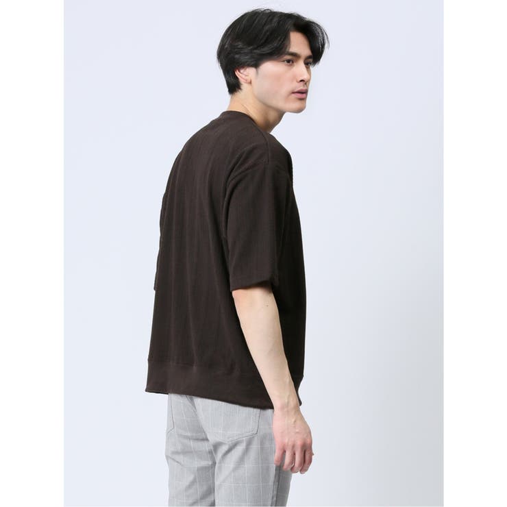 ジャガードケーブル クルーネック5分袖Ｔシャツ | TAKA-Q MEN | 詳細画像16 