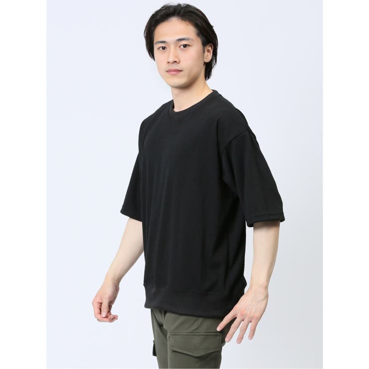 ジャガードケーブル クルーネック5分袖Ｔシャツ | TAKA-Q MEN | 詳細画像2 