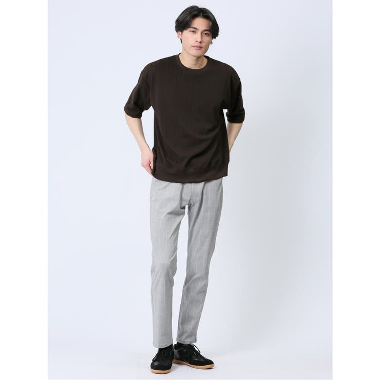 ジャガードケーブル クルーネック5分袖Ｔシャツ | TAKA-Q MEN | 詳細画像22 