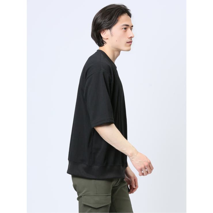 ジャガードケーブル クルーネック5分袖Ｔシャツ | TAKA-Q MEN | 詳細画像4 