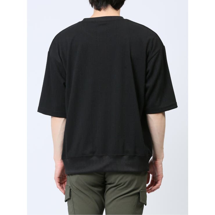 ジャガードケーブル クルーネック5分袖Ｔシャツ | TAKA-Q MEN | 詳細画像7 