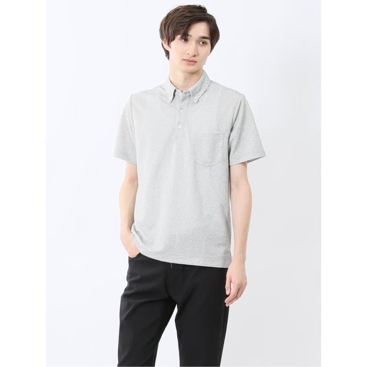 ドビーメッシュ ボタンダウン半袖ポロシャツ | TAKA-Q MEN | 詳細画像1 