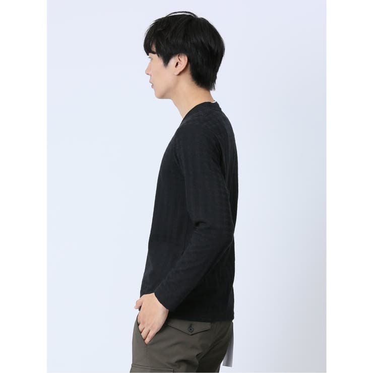 リンクスジャガード千鳥 Vネック長袖Tシャツ | TAKA-Q MEN | 詳細画像12 