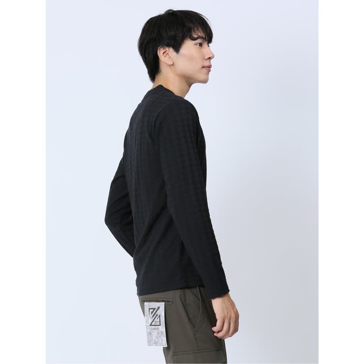 リンクスジャガード千鳥 Vネック長袖Tシャツ | TAKA-Q MEN | 詳細画像14 
