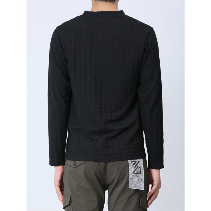 リンクスジャガード千鳥 Vネック長袖Tシャツ | TAKA-Q MEN | 詳細画像17 