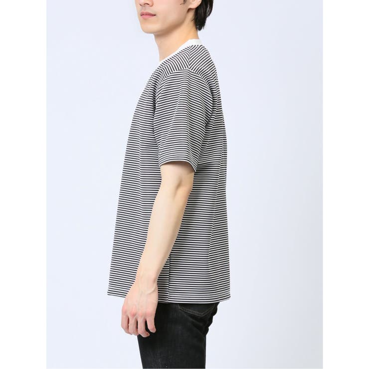 リップルマイクロボーダー クルーネック半袖Tシャツ | TAKA-Q MEN | 詳細画像10 