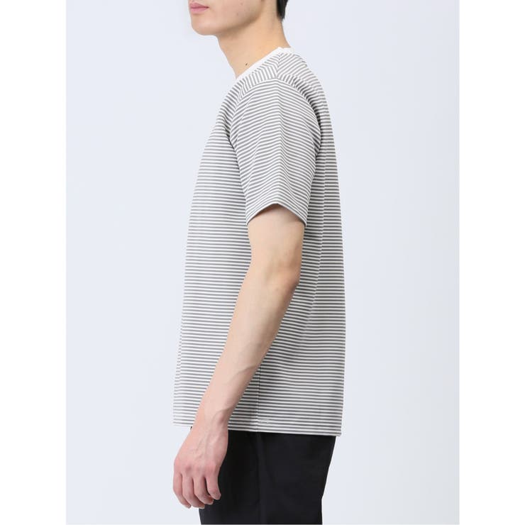 リップルマイクロボーダー クルーネック半袖Tシャツ | TAKA-Q MEN | 詳細画像19 