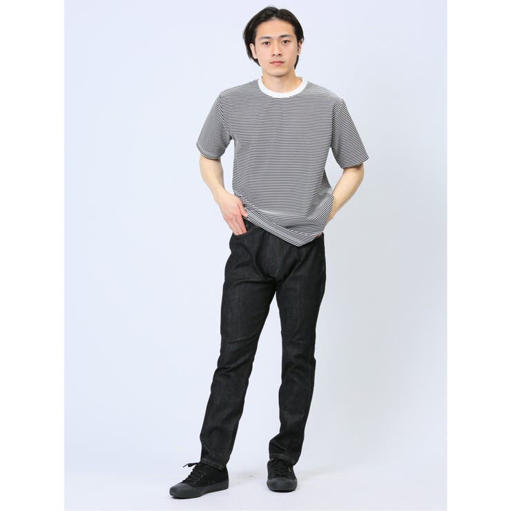 リップルマイクロボーダー クルーネック半袖Tシャツ | TAKA-Q MEN | 詳細画像8 